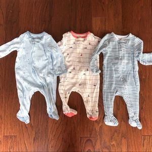 3/$15 Cloud Island Footie Pajamas size 0-3 months
